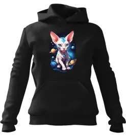 bluza-damska-z-kapturem-kot-sphynx-w-kosmosie-czarna-xs