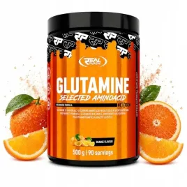 glutamina-aminokwasy-regeneracja-real-pharm-glutamine-pomarancza-500g