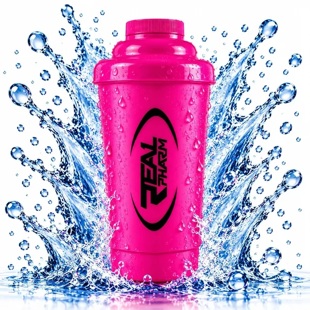 SHAKER szczelny do odżywek bidon butelka RÓŻOWY Real Pharm Shaker 600ml