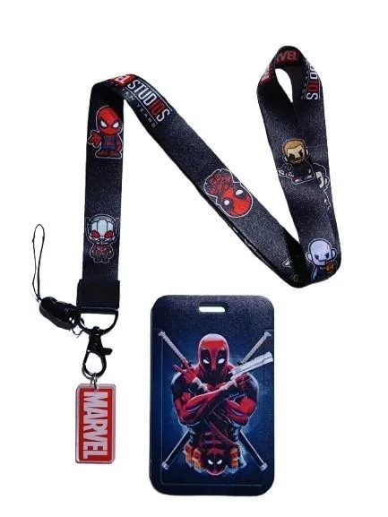 Smycz identyfikator etui holder na kartę legitymację szkolną przepustkę MARVEL Deadpool