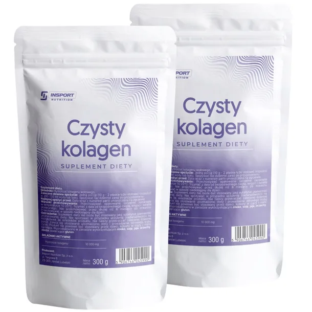 CZYSTY KOLAGEN na STAWY 300g w proszku NATURALNY 10,000 mg Kości | INSPORT