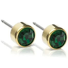 blomdahl-kolczyki-hipoalergiczne-bezel-emerald-3-mm-zloty-tytan-medyczny