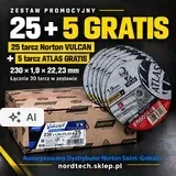 Tarcze Norton Vulcan 230x1,9mm INOX ZESTAW 25 + 5 Gratis szt.