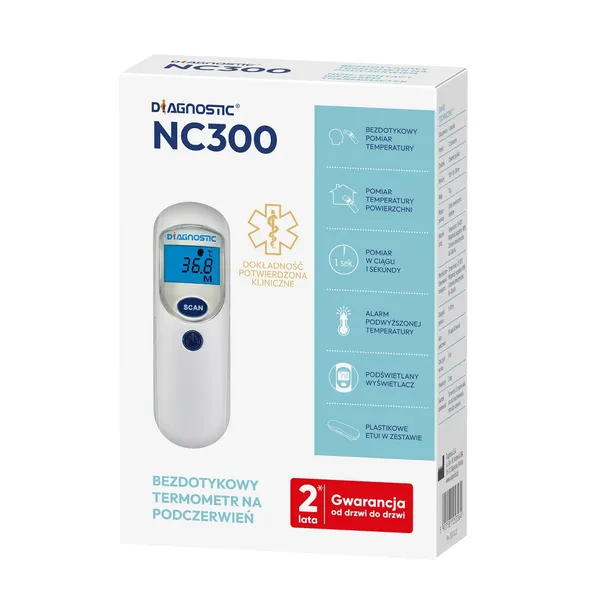 Diagnostic NC300 termometr bezdotykowy na czoło etui baterie 1 szt.