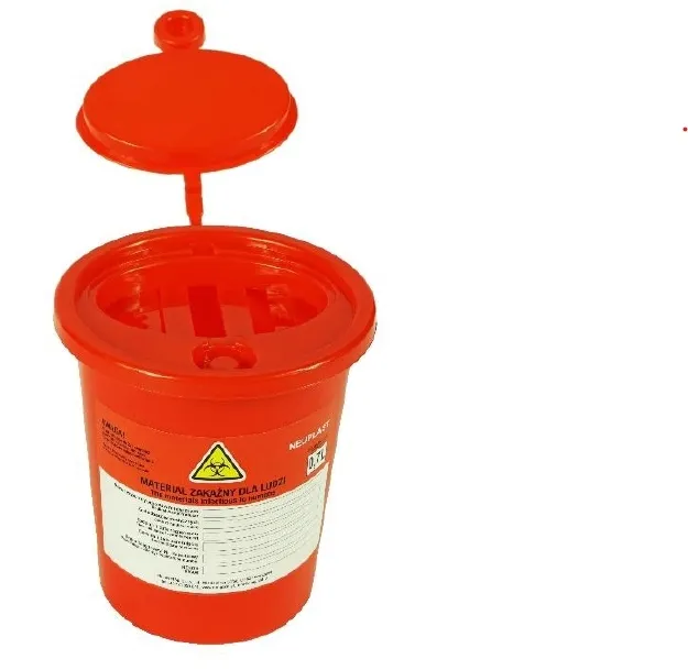 Neuplast pojemnik na odpady medyczne igły czerwony 0,7 l 1 szt.