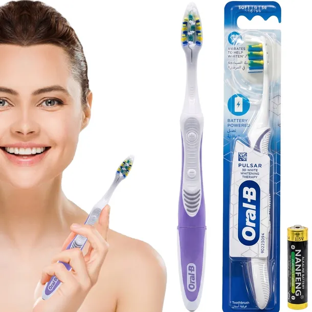 SZCZOTECZKA DO ZĘBÓW ORAL-B PULSAR MEDIUM Z ZASILANIEM BATERYJNYM - PURPLE