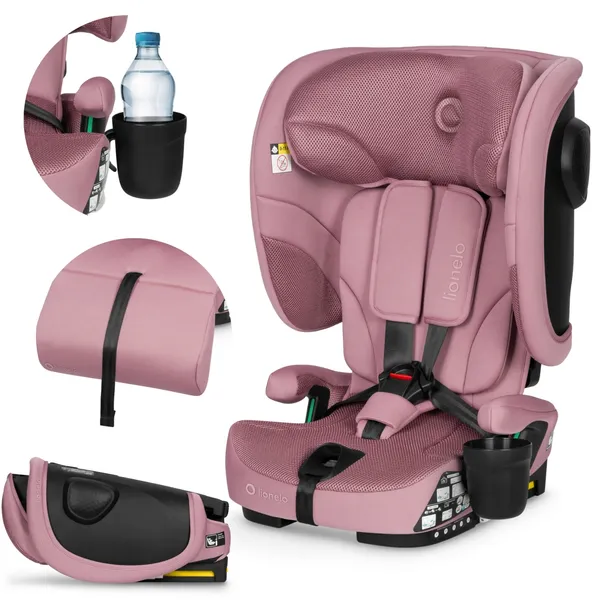 Fotelik samochodowy SKŁADANY 76-150cm ISOFIX 9-36kg SZEROKI Lionelo Nelly