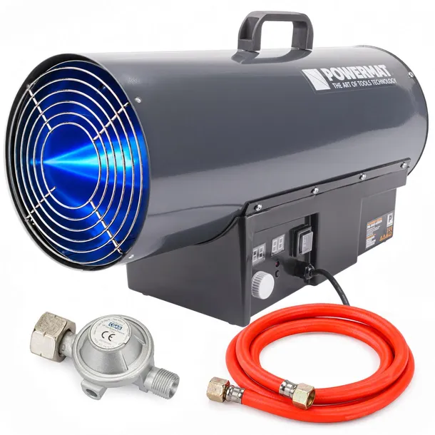 NAGRZEWNICA GAZOWA 65KW Z TERMOSTATEM LCD DMUCHAWA GRZEJNIK + WĄŻ REDUKTOR