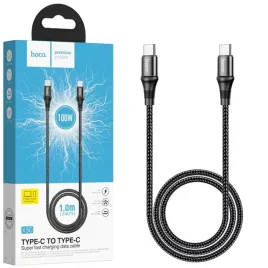 kabel-hoco-x50-usb-c-do-usb-c-1m-5a-100w-pleciony-przewod-szybkie-ladowanie