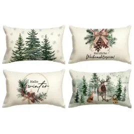poszewki-swiateczne-4-szt-50-x-30-cm-zielone-bezowe-renifer-choinka