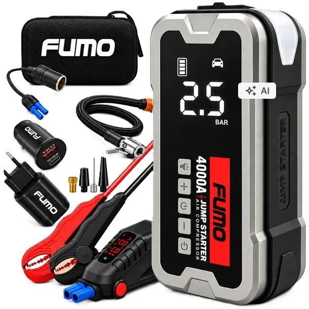 JUMP STARTER POWERBANK 12V 4000A URZĄDZENIE ROZRUCHOWE DO SAMOCHODU ROZRUCH