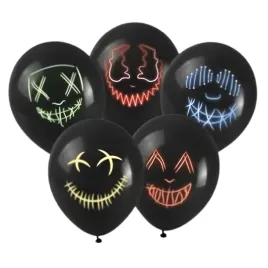 arpex-balony-z-nadrukiem-efekt-maski-led-czarne-halloween-5-szt