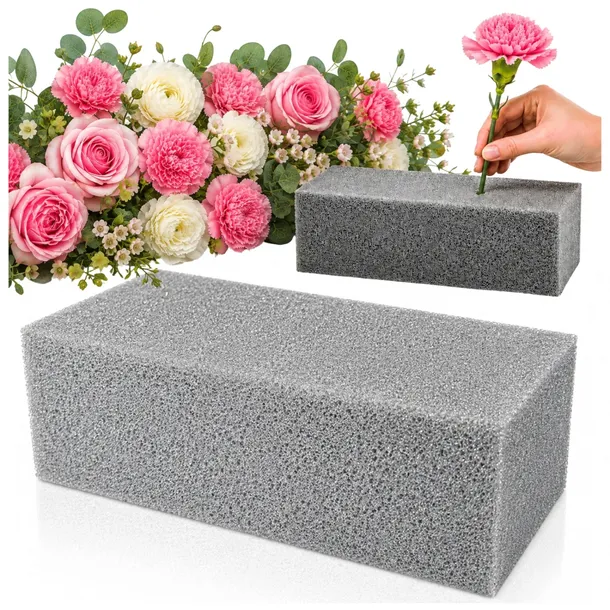 GĄBKA FLORYSTYCZNA SUCHA 23x11x8cm KOMPOZYCJI BUKIETÓW DEKORACYJNYCH 1 SZT.