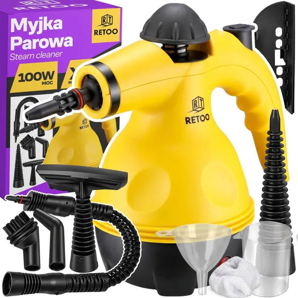 PAROWNICA MYJKA PAROWA MOCNA 1000W CIŚNIENIOWY CZYŚCIK MOCNY + AKCESORIA
