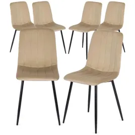 krzesla-do-jadalni-kuchenne-tapicerowane-welurowe-zestaw-bezowe-ibis-6x