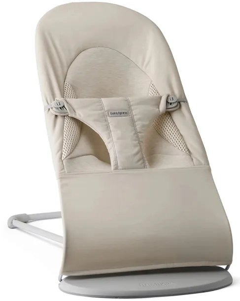 BABYBJORN BLISS LEŻACZEK DZIECIĘCY WOVEN LIGHT BEIGE JERSEY TRI FABRIC