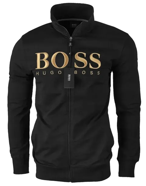 Czarna Bluza Hugo Boss Rozpinana Z Haftowanym Logo - M