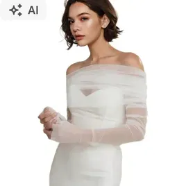 shein-biale-rekawiczki-slubne-tiulowy-szal-komplet-s07