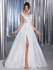 shein-biala-suknia-slubna-bez-rekawow-haft-rozciecie-pk01-l
