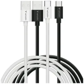 kable-verbatim-sync-and-charge-usc-c-do-a-essentials-18w-czarny-bialy-2szt-32393