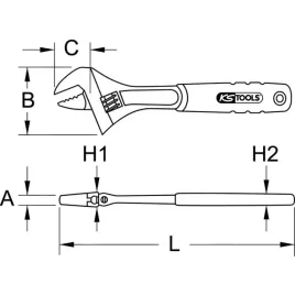 ks-tools-classic-klucz-szwedzki-z-uchwytem-dwukomponentowym-regulowany-23mm