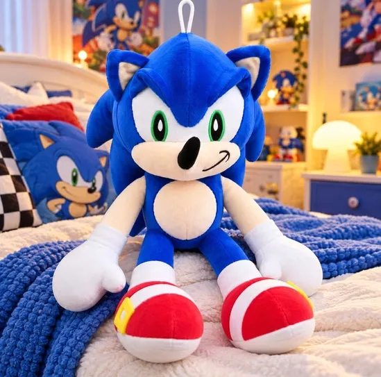 DUŻA MASKOTKA SONIC THE HEDGEHOG PRZYTULANKA PLUSZAK PLUSZOWY NIEBIESKI SONIK MIŚ 50cm