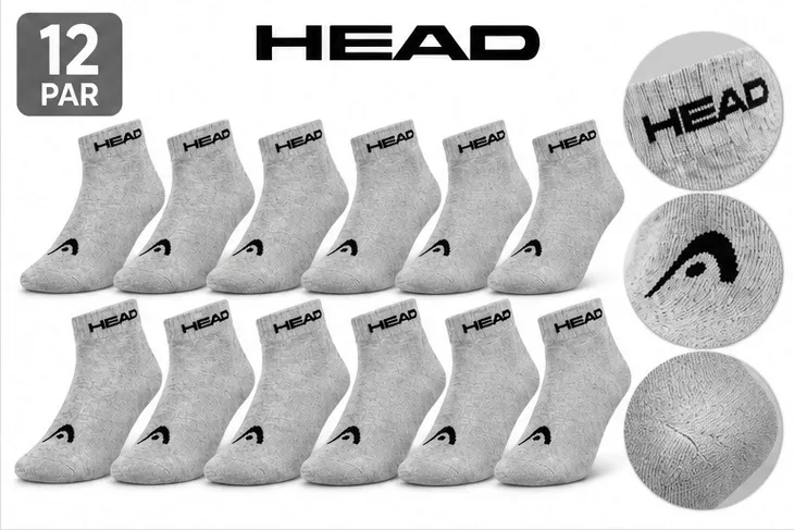 12x Skarpety Head Szare Skarpetki Bawełniane 12-Pack Rozmar. 39-42