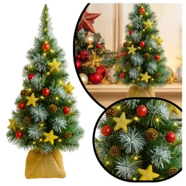 mala-choinka-sztuczna-z-szyszkami-bombkami-55cm-czerwona-lampki-20led