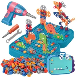 klocki-konstrukcyjne-majsterkowicza-dinozaur-3d-montessori-wkretarka-228-el-zabawka-do-skrecania-dla-dzieci-3-z-dzwiekiem-i-wibracjami
