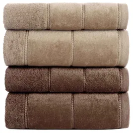 komplet-4-recznikow-kapielowych-2x-70x140-2x-50x90-bawelniane-na-prezent-antybakteryjne-szybkoschnace-z-bordiura-bezowo-brazowe-510-600-gsm