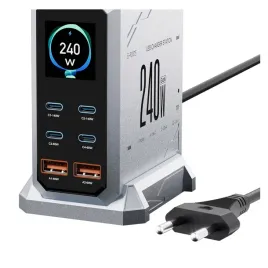 ladowarka-biurkowa-6-portow-usb-c-usb-a-z-wyswietlaczem-240w-mocna