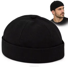 meska-czapka-bez-daszka-dokerka-leonka-fisherman-bawelniana-czarna-k263j-nakrycie-glowy-regulowane-zapiecie-rozmiar-l-xl