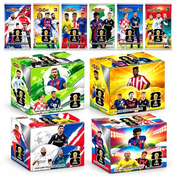 KARTY PIŁKARSKIE MEGA BOX 288 KART WORLD FOOTBALL STARS KOLEKCJONERSKIE XXL