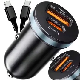 szybka-ladowarka-samochodowa-usb-usb-c-qc-3-0-pd-35w-do-zapalniczki-kabel-adapter-auta-smartfonow-dwa-urzadzenia-naraz-przewod-1-m