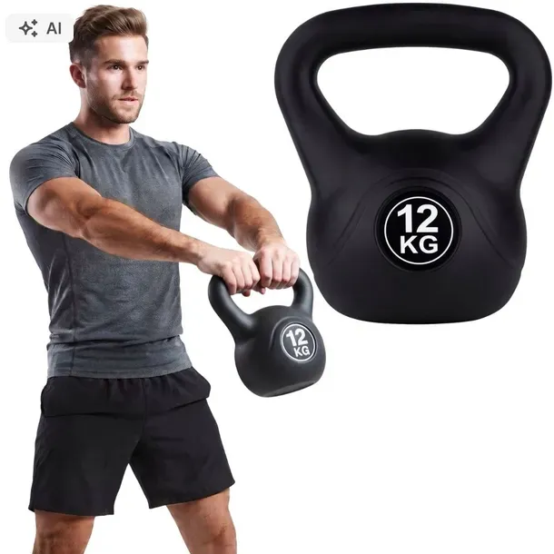 KETTLEBELL KETTLE ODWAŻNIK OBCIĄŻENIE DO ĆWICZEŃ FUNFIT GYM&FITNESS 12 kg