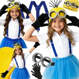 stroj-minionek-minionki-czapka-rekawiczki-zestaw-okulary-spodniczka