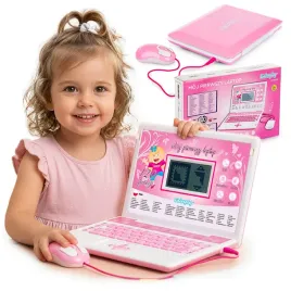 kinderplay-laptop-dla-dzieci-edukacyjny-do-nauki-literek-liczenia-120-opcji-komputerek-zabawkowy-rozowy-plastikowy-wiek-3