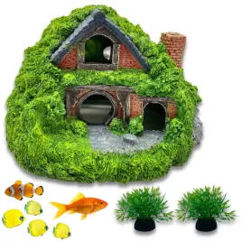 ozdoba-do-akwarium-domek-hobbita-kryjowka-dla-ryb-krewetek-zestaw-roslinki-sztuczna-dekoracja-z-tworzywa-grota-i-schronienie-dla-bezkregowcow