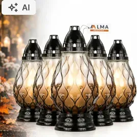 6x-znicz-szklany-brazowy-duzy-h-28cm-na-grob-groby-ozdobny-z-wkladem-parafinowy-lampion-cmentarny-dekoracja-nagrobna