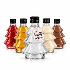 butelka-szklana-choinka-300ml-swiateczna-na-nalewki-likiery-swieta-5sztuk