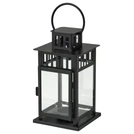 lampion-latarenka-do-wewnatrz-zewnatrz-czarny-20-cm-ikea-borrby-miniatura-swiecznik-dekoracyjny-na-balkon-i-taras