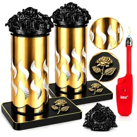 zestaw-2x-duzy-znicz-metalowy-masywny-zloty-roza-wklad-zapalarka-lampion-nagrobny-parafinowy-27-cm-na-grob-dekoracja-cmentarna