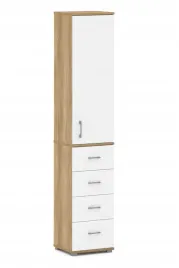 szafa-jednodrzwiowa-dab-sonoma-bialy-215x40x40-cm-4-szuflady-3-polki
