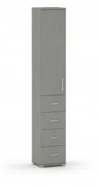 szafa-jednodrzwiowa-szary-arktyczny-215x40x53-cm-4-szuflady-3-polki-2-drzwi