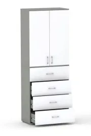 szafa-dwudrzwiowa-szary-arktyczny-bialy-215x60x53-cm-4-szuflady-3-polki