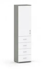 szafa-jednodrzwiowa-szary-arktyczny-bialy-215x40x40-cm-4-szuflady-3-polki
