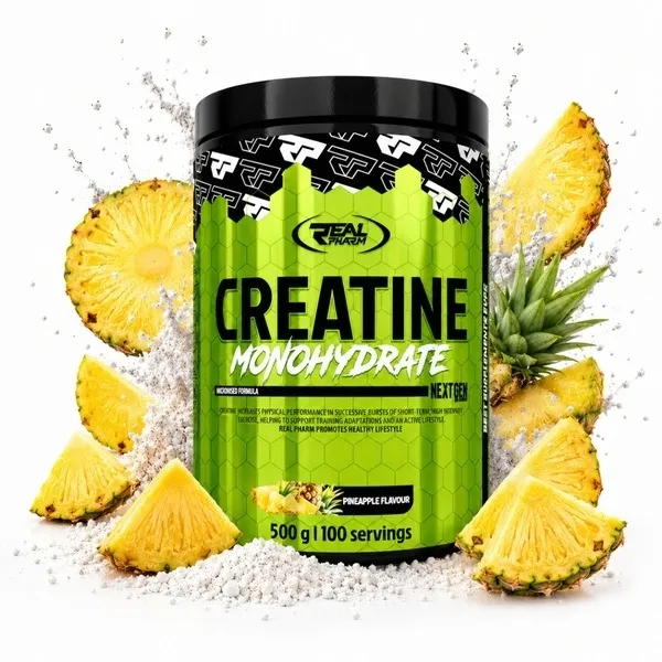 KREATYNA MONOHYDRAT w proszku Creatine REAL PHARM CREATINE Ananas 500g
