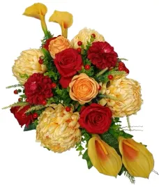 stroik-gesty-wiazanka-na-grob-cmentarz-zolte-chryzantema-kalie-roze