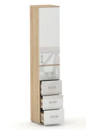 szafa-ubraniowa-dab-sonoma-bialy-polysk-215x50x53-cm-4-szuflady-z-drazkiem