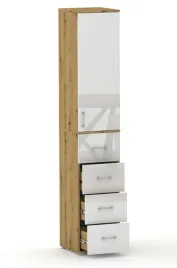 szafa-ubraniowa-dab-artisan-bialy-polysk-215x50x53-cm-4-szuflady-z-drazkiem